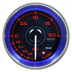 Turbodruck Manometer ProSport - Ø52mm - Crystal Blue