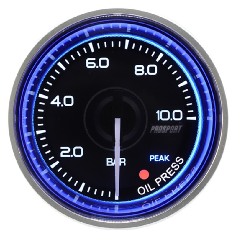 Manómetro Presión de aceite ProSport - Ø52mm - Crystal Blue