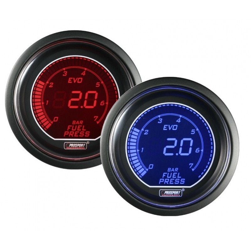 Pression Essence Prosport Manomètre - 52mm - EVO - Bleu/Rouge